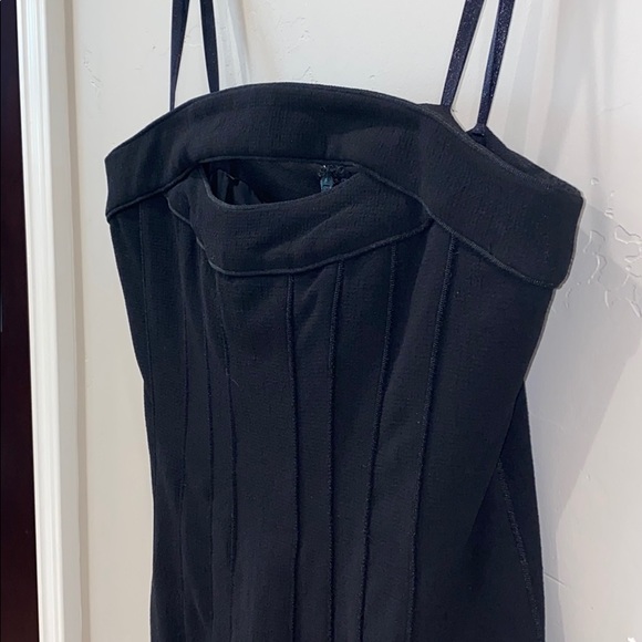 NWT BCBG Black Keyhole Cutout Strapless Dress Jean - Picture 8 of 10
